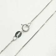 14K Solid White Gold Box Chain